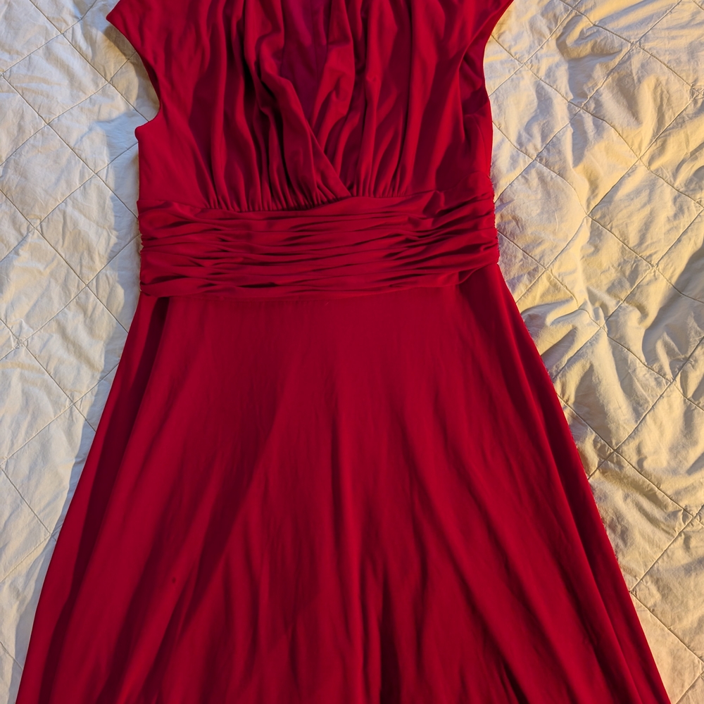 Evan Picone Red Sleeveless Dress